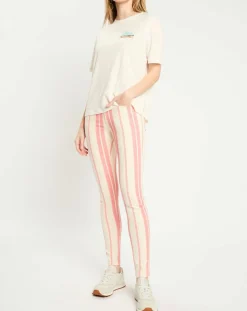 Jean à rayures rose/écru