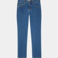 Jean ajusté en Coton bio Karl stretch bleu
