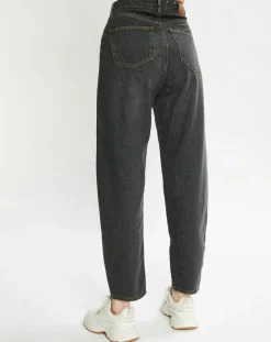 Jean Balloon Ample gris foncé