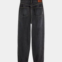 Jean Balloon Ample gris foncé