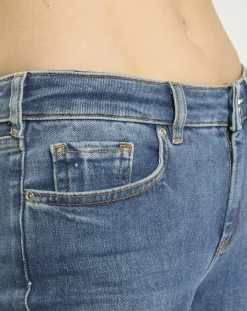 Jean bohemienne taille haute Skinny bleu moyen