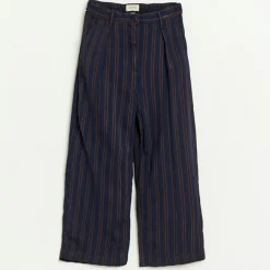 Jean bouffant Papa rayé bleu marine