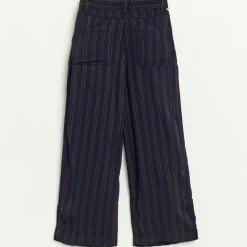 Jean bouffant Papa rayé bleu marine