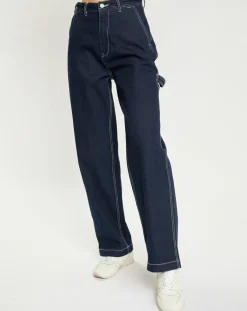 Jean brut large bleu foncé