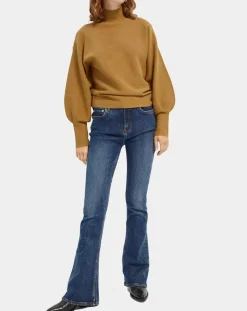 Jean charm flare taille haute bleu moyen