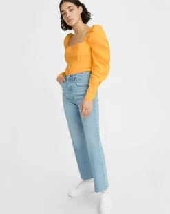 Jean crop boot Ribcage bleu