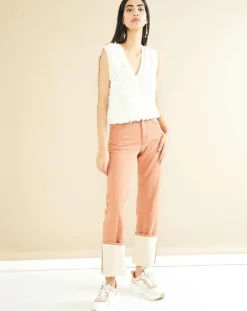 Jean droit 100% Coton Bio Priest orangé