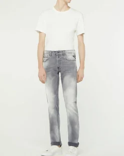 Jean droit en Coton Bio 573 Grover gris moyen