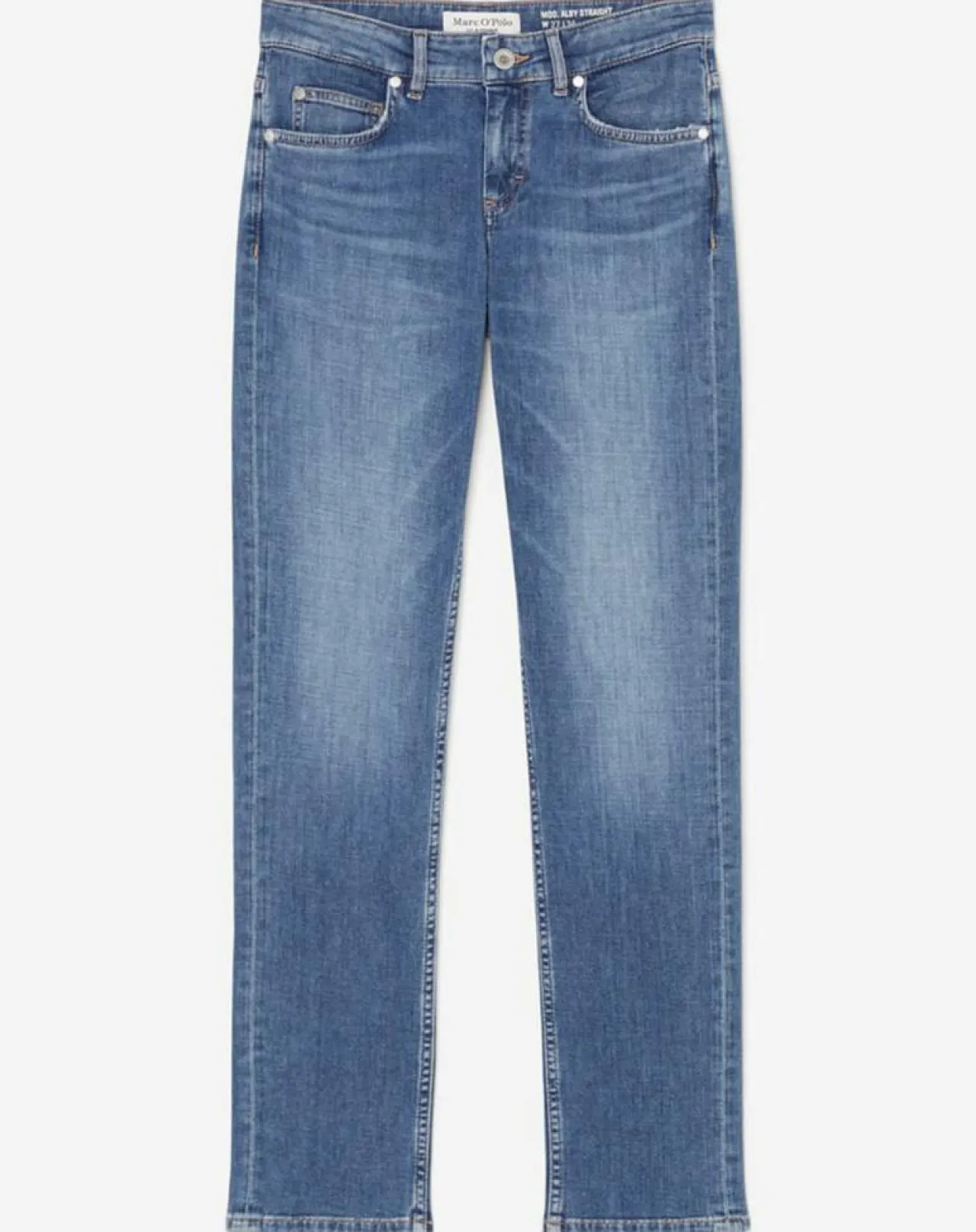 Jean droit en Coton extensible Alby bleu moyen