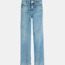 Jean droit en Toile de coton bio bleu