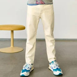 Jean droit en Toile de coton Peyo écru jaune