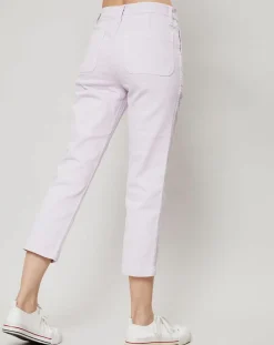 Jean Droit Leg Crop rose pâle