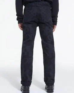 Jean Droit Logo noir délavé