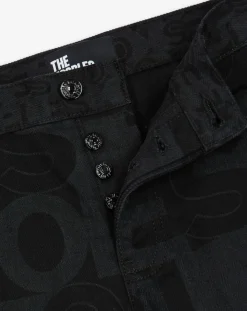 Jean Droit Logo noir délavé