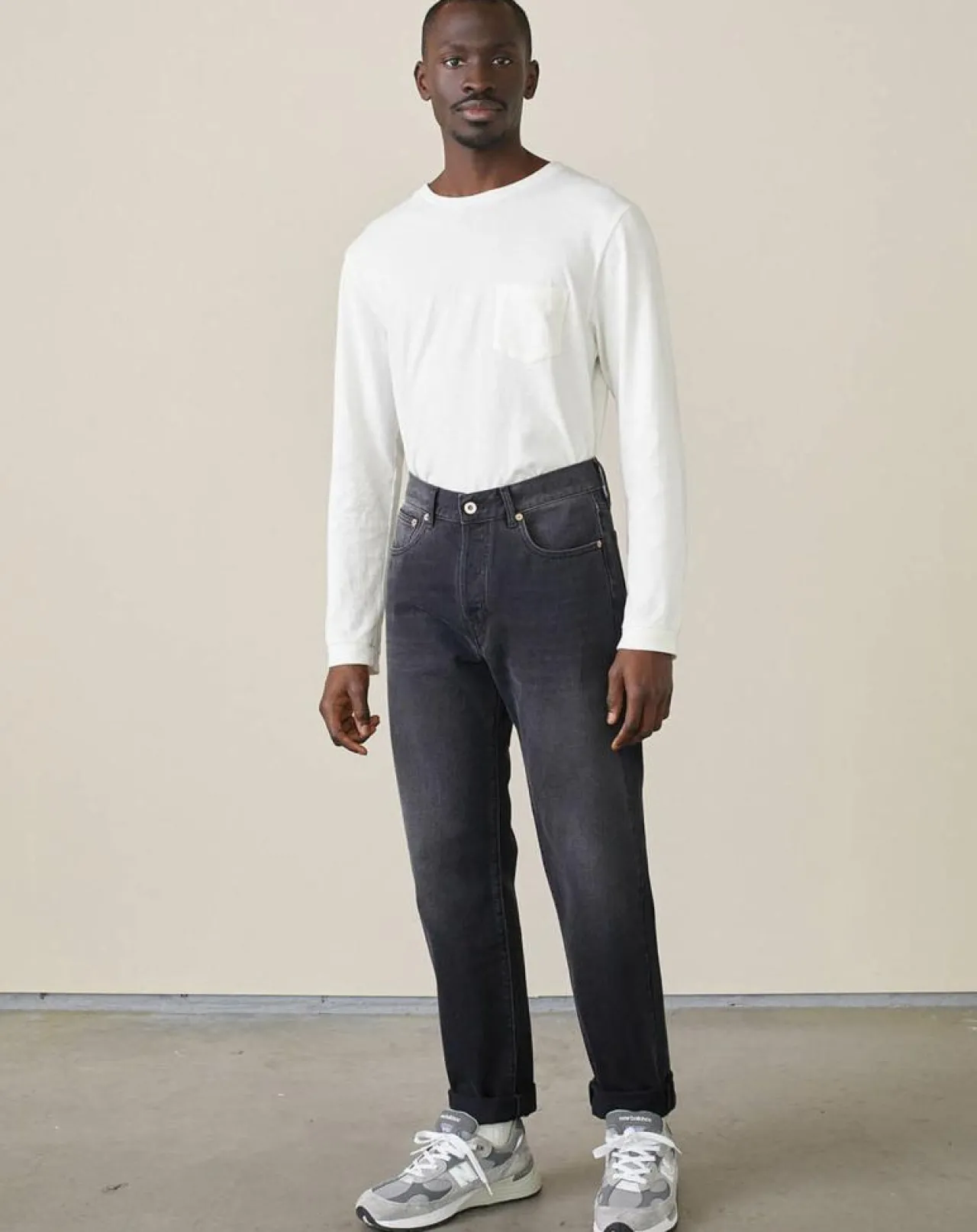 Jean droit Pierce vintage gris