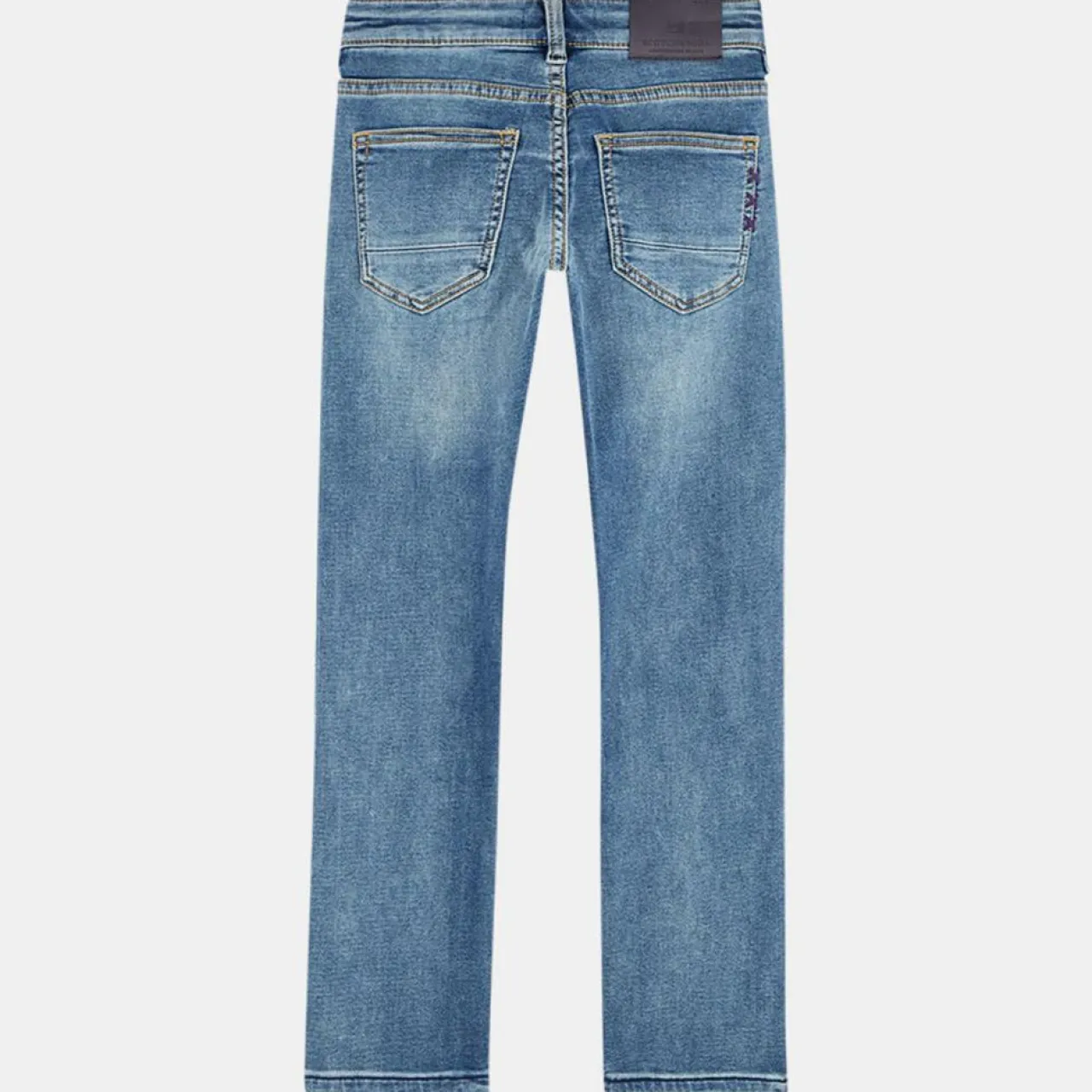 Jean droit Tiger en Toile de coton délavé bleu