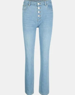 Jean en Coton Bio Capri boutons bleu clair