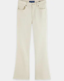 Jean en Coton Bio mélangé Flare The Kick Cropped écru