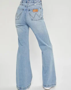 Jean flare Billabong x Wrangler Patchwork bleu clair