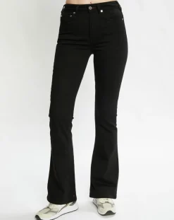 Jean Flare en Coton Bio mélangé noir