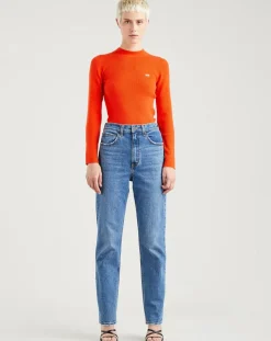 Jean high slim straight 70's bleu