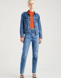 Jean high slim straight 70's bleu