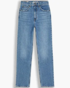 Jean high slim straight 70's bleu
