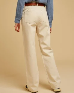Jean large en Toile de coton Ronda écru