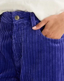 Jean large en Velours côtelé Paty deep purple
