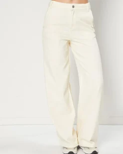 Jean large Wide en Coton mélangé collection EDC by Esprit écru