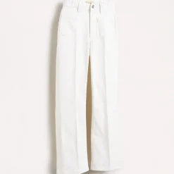 Jean Pepy en Coton stretch jambes larges écru