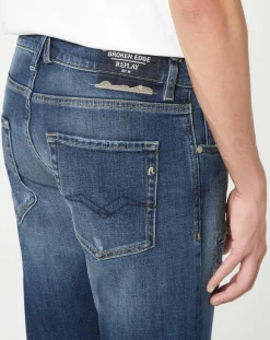 Jean Replay Broken Edge bleu moyen