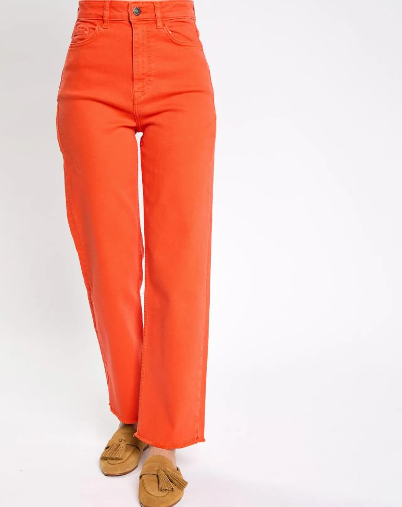 Jean 80's bord franc orange vif