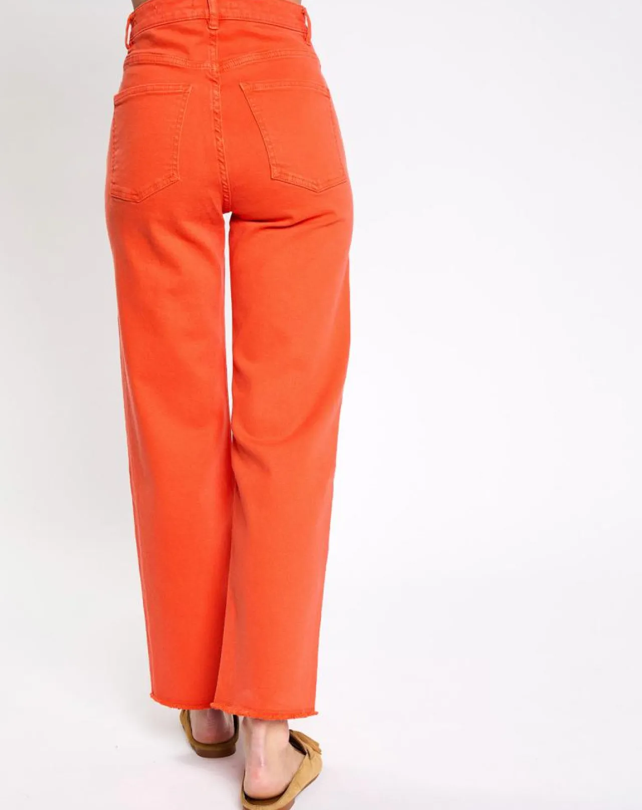 Jean 80's bord franc orange vif