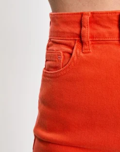 Jean 80's bord franc orange vif
