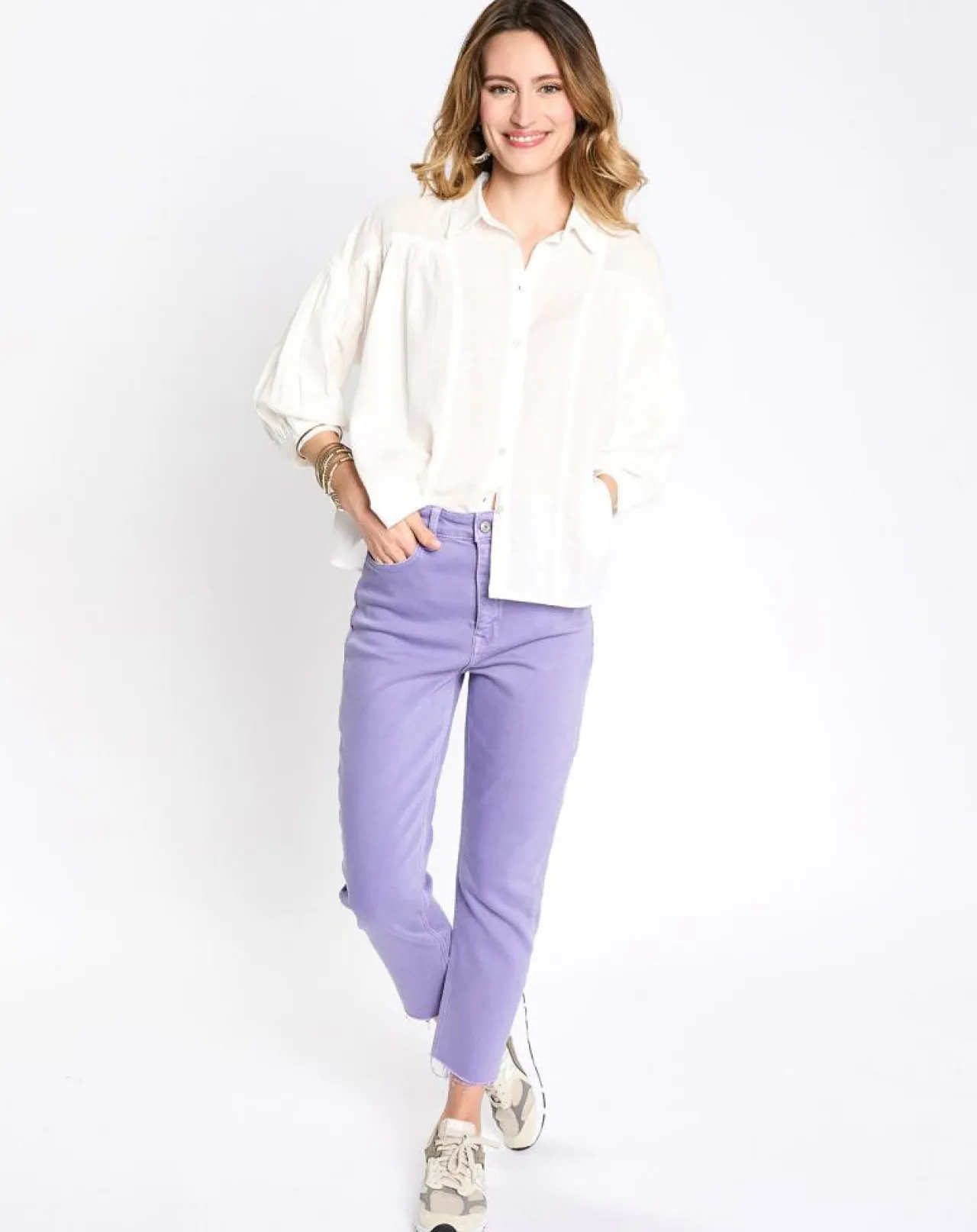 Jean 90's bord franc violet
