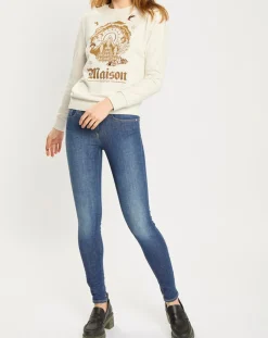 Jean Skinny Bohemienne Tr bleu foncé