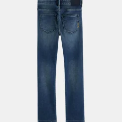 Jean Skinny en Toile de Coton bio mélangé bleu foncé