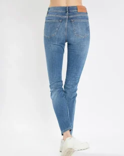 Jean Skinny Taille haute bleu moyen