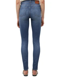 Jean Skinny Taille haute bleu moyen