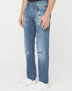 Jean Slim 100% Coton Bio Broken Eged Willbi bleu moyen