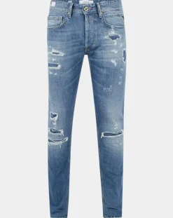 Jean Slim 100% Coton Bio Broken Eged Willbi bleu moyen
