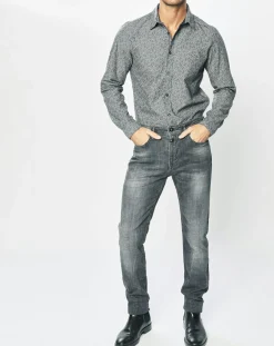 Jean Slim Darko Used noir délavé