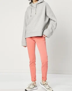 Jean Slim en Toile de coton rose