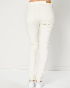 Jean Slim en Toile de coton blanc