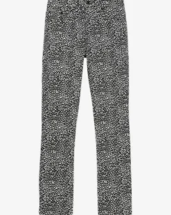 Jean Slim Punk Léopard noir