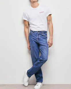 Jean Straight delavé bleu denim