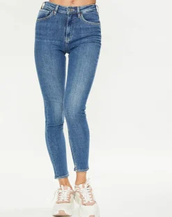 Jean taille haute Skinny bleu