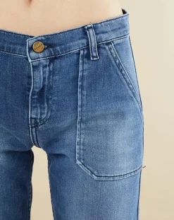 Jean wide-leg Georgia bleu