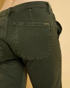 Jean wide-leg Georgia vert forêt